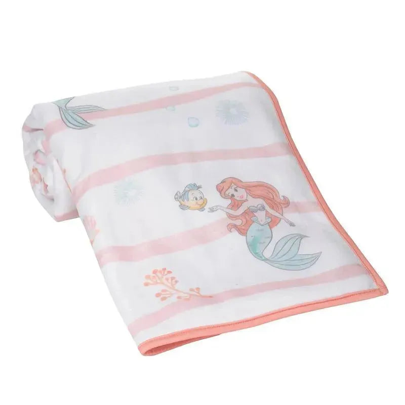 Lambs & Ivy - Bedtime Originals Disney Baby The Little Mermaid White Baby Blanket, Ariel Image 2