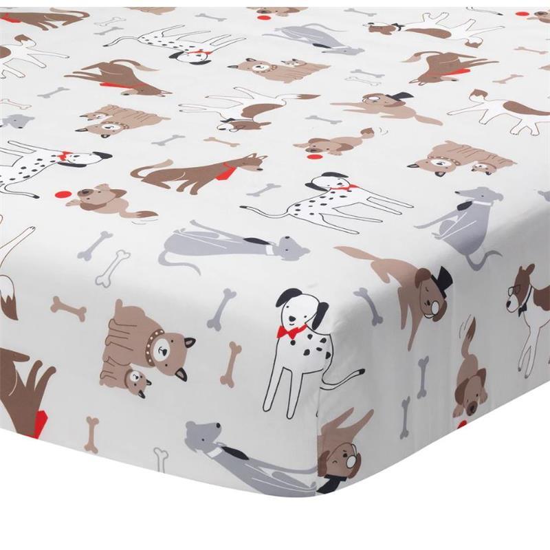 Lambs & Ivy - Bow Wow Gray/Tan Dog/Puppy Nursery 3Pk Baby Crib Bedding Set Image 2