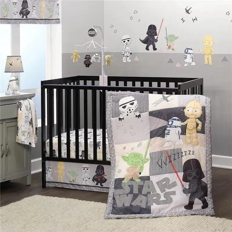 Lambs & Ivy - Classic 3Pk Baby Crib Bedding Set, Yoda/Darth Vader Image 1