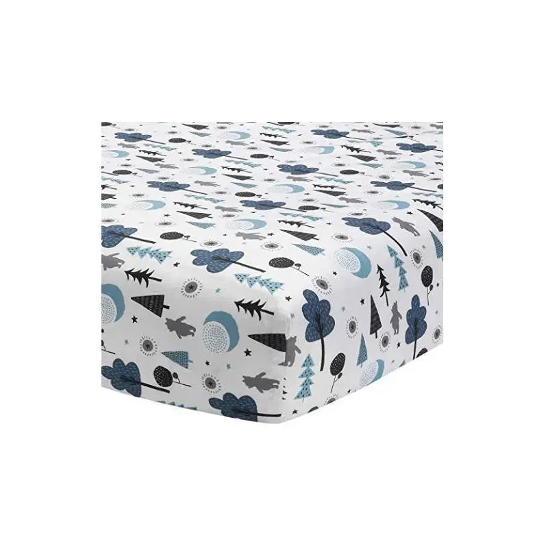 Lambs & Ivy - Disney Baby Forever Pooh White/Blue Bear Fitted Crib Sheet Image 1