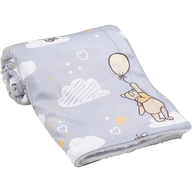 Lambs & Ivy - Disney Hunny Bear Winnie The Pooh Gray Soft Sherpa Baby Blanket Image 4