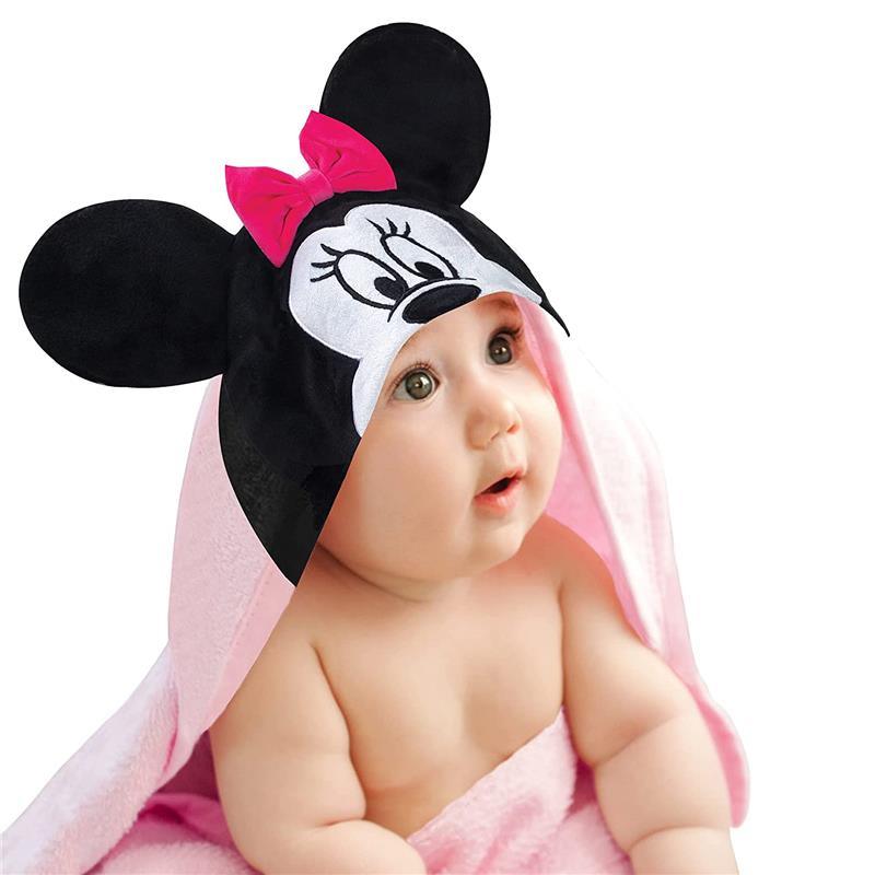 Lambs & Ivy Hooded Baby Bath Towel, Minnie Mouse Image 1
