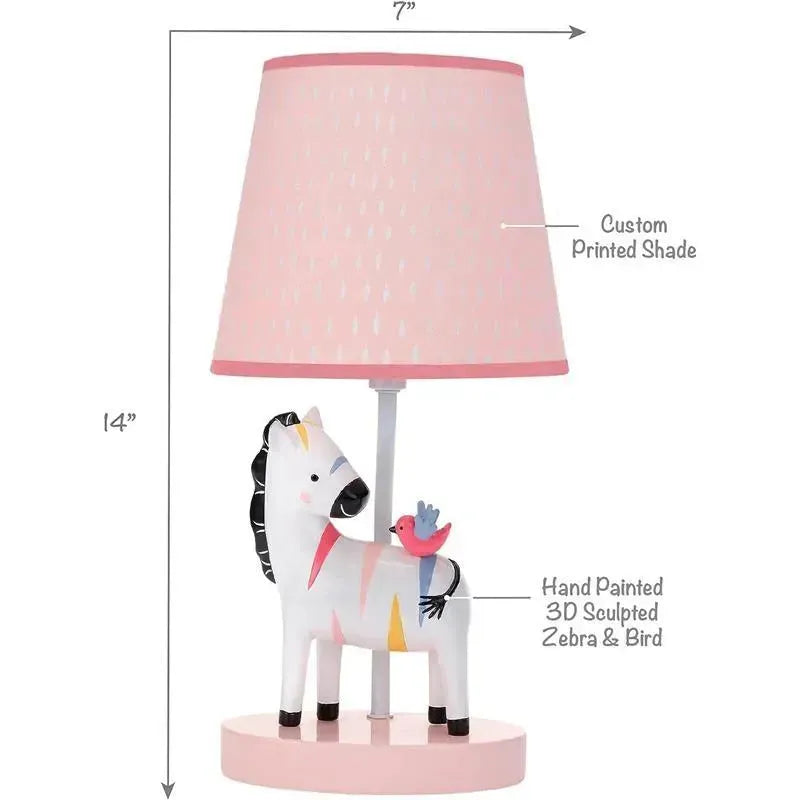 Lambs & Ivy - Jazzy Jungle Zebra Nursery Lamp with Shade & Bulb Image 2