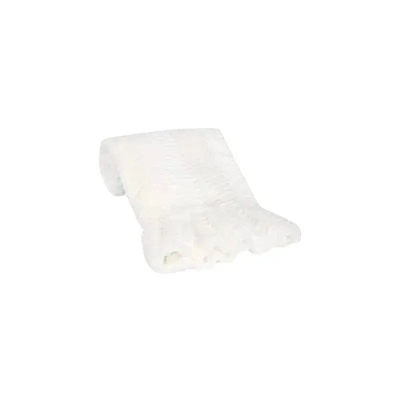 Lambs & Ivy Lux Minky Ruffled Baby Blanket, White Image 3