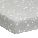 Lambs & Ivy - Milky Way Fitted 100% Cotton Star Crib Sheet, Grey Image 1