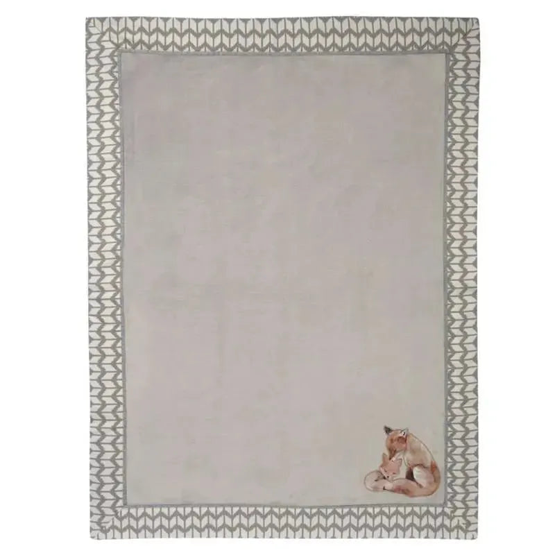 Lambs & Ivy - Painted Forest Fox Coral Fleece Baby Blanket, Gray Image 2
