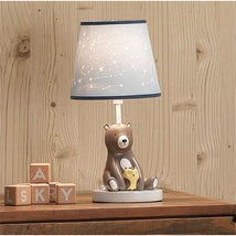 Lambs & Ivy - Sierra Sky Blue/Brown Bear Nursery Lamp with Shade & Bulb Image 3