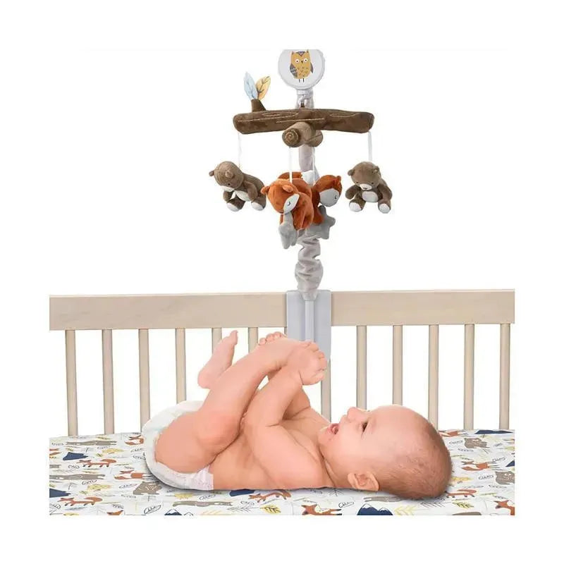 Lambs & Ivy - Sierra Sky Brown Bear/Fox Musical Baby Crib Mobile Soother Toy Image 2