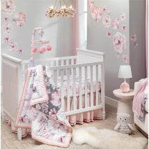 Lambs & Ivy - Signature Botanical Baby Pink Floral Nursery Lamp with Shade & Bulb Image 2