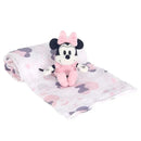 Lambs & Ivy Swaddle Blanket & Plush Toy Gift Set, Minnie Mouse Image 1