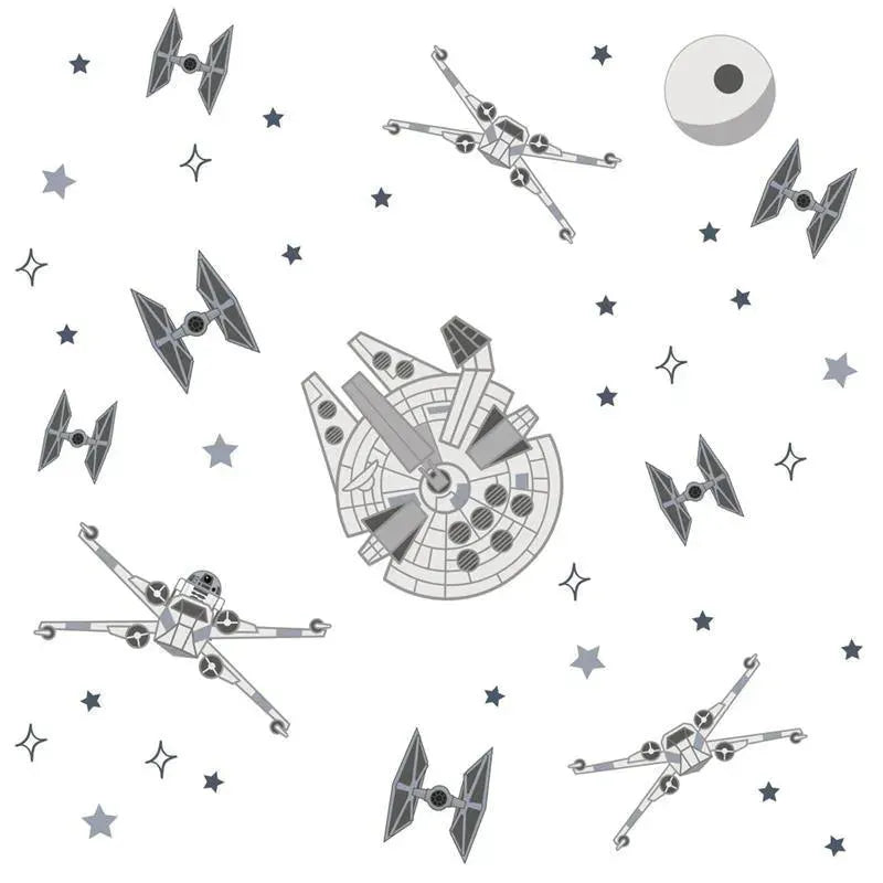 Lambs & Ivy - Wall Decal, Stars Wars Millennium Falcon Tie Fighters Image 1