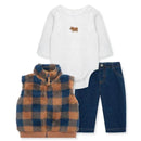 Litlle Me - 3Pk Baby Boy Check Vest Set Image 2