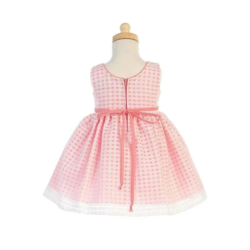 Lito - Baby Dolls Organza Dress With Burnout Squares, Light Pink Image 2