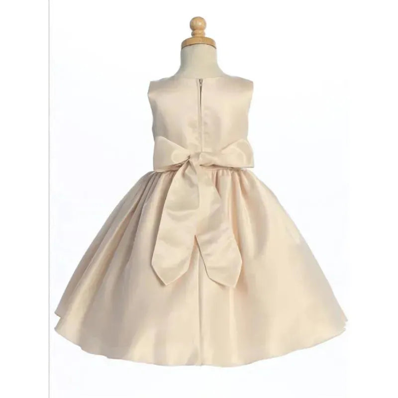 Lito - Baby Girl Satin Dress With Bow Chardoney Image 2