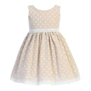 Lito - Baby Girls Khaki Cotton Chambray Polka-Dot Image 1