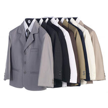 Lito - Boy's 3 Button 5 Piece Suit With Shirt, Vest, And Tie (Black) Image 3