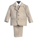 Lito - Boy's 3 Button 5 Piece Khaki Suit With Shirt, Vest, And Tie Image 1