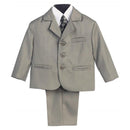 Lito - Boy's 3 Button 5 Piece Suit With Shirt, Vest, And Tie (Light Gray) Image 1