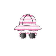 Little Me - 2Pc Girl Hat & Sunglass Set In Pink/White, 0/12M Image 1