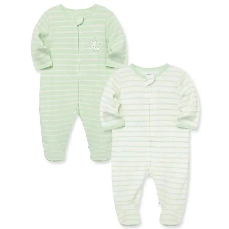 Little Me - 2Pk Baby Boy Joy Footies, Green Image 1