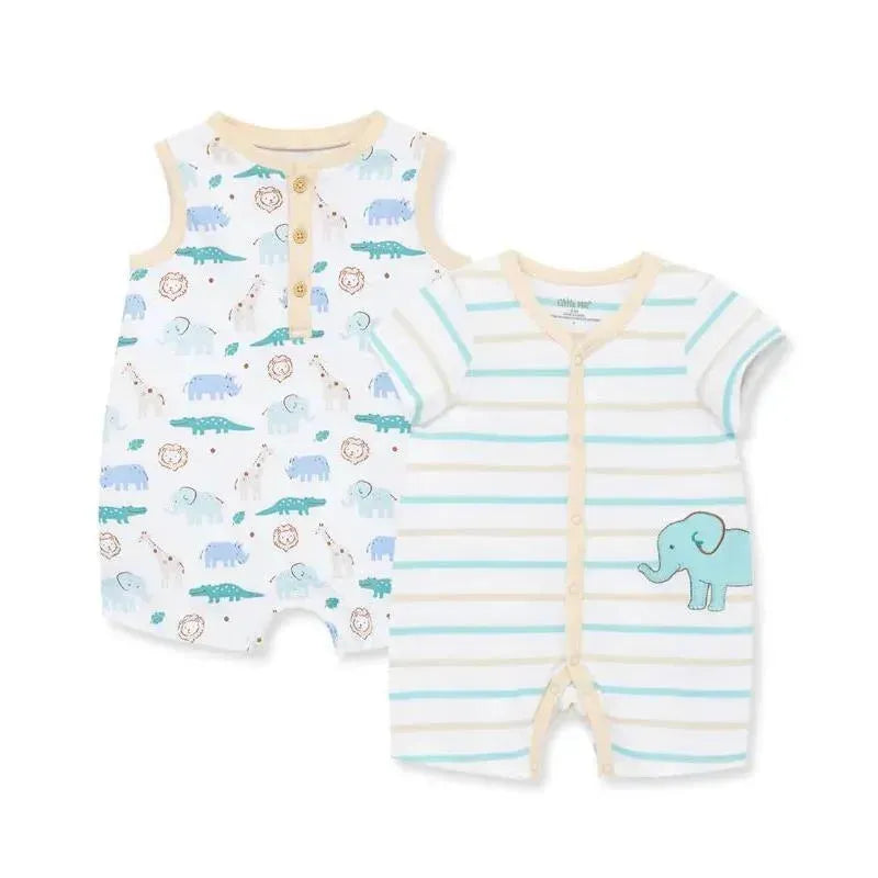 Little Me - 2Pk Baby Boy Safari Cotton Rompers Image 1