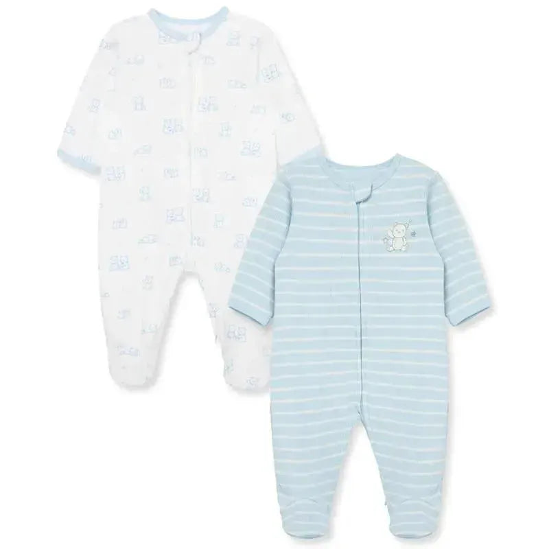 Little Me - 2Pk Baby Boy Wonder Footies Blue Image 1