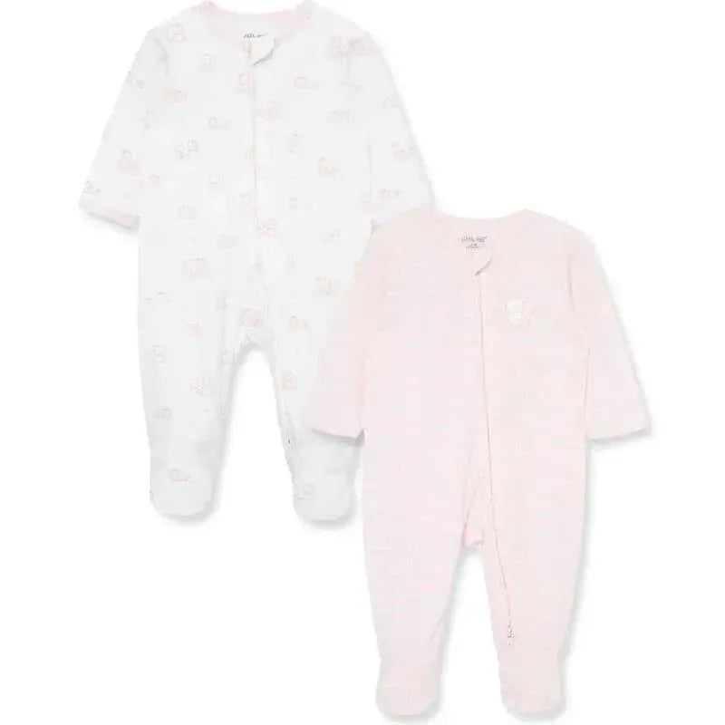 Little Me - 2Pk Baby Girl Charms Footies Pink Image 1