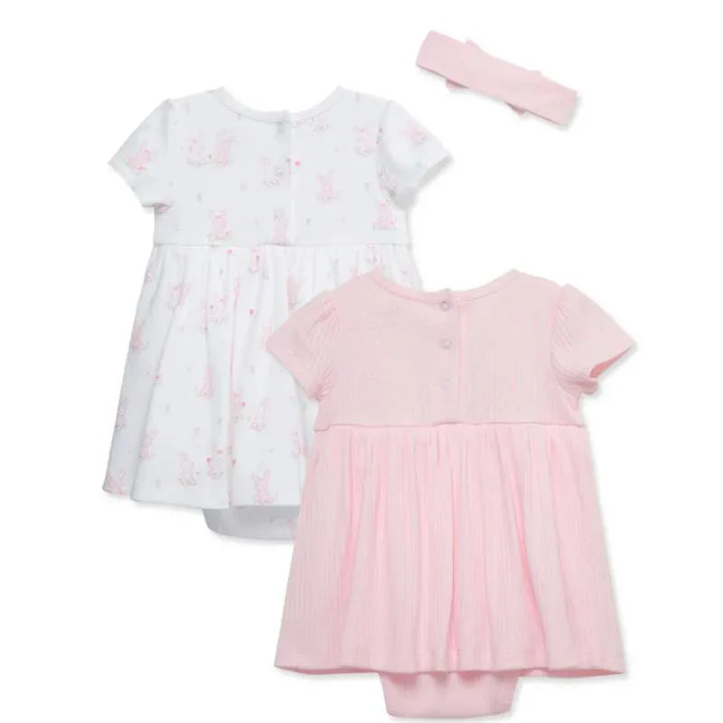 Little Me - 2Pk Tulips Baby Bsuit Dress Pink Image 3