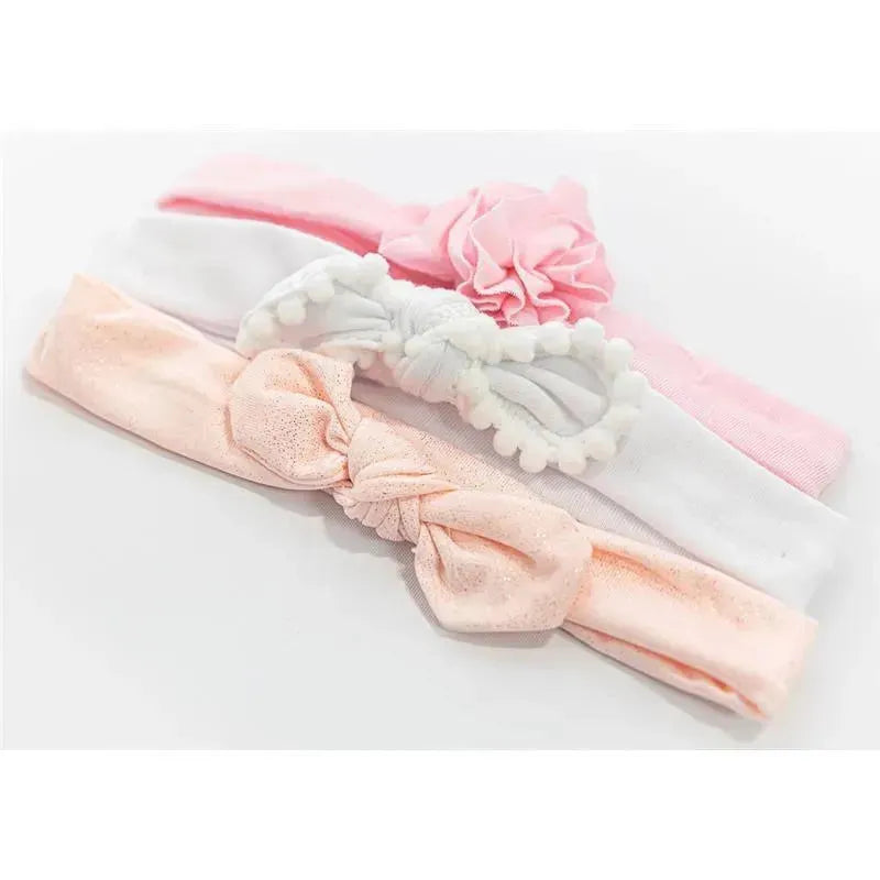 Little Me 5pk Baby Girl Headbands, Peach Image 3