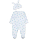 Little Me - Baby Boy Blue Bunny Footie & Hat Image 2