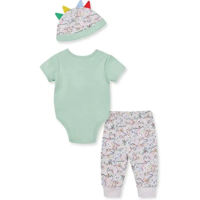 Little Me - Baby Boy Dinos Bodysuit & Pant, Grey Image 2