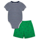 Little Me - Baby Boy Frog Soft Cotton Knit Short Set Image 2