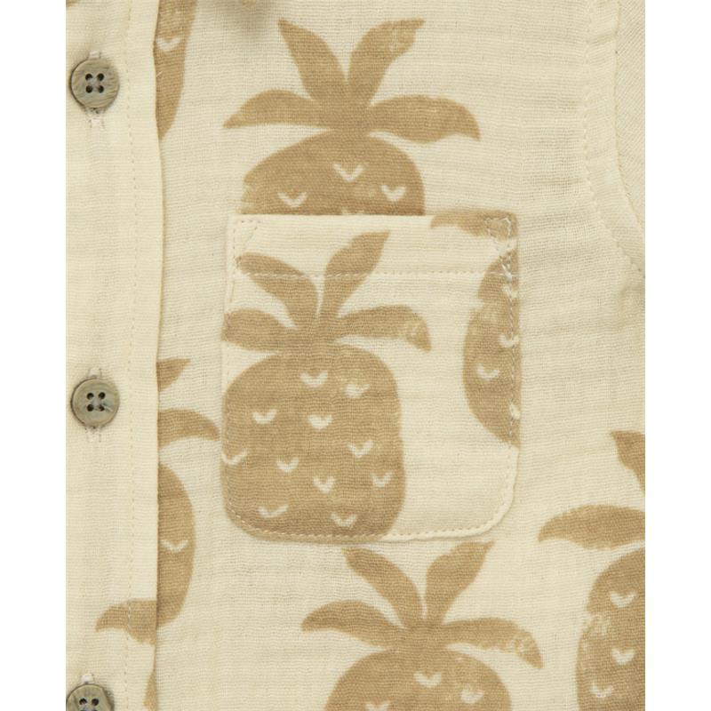 Little Me - Baby Boy Pineapple Woven Short Set, Tan Image 3