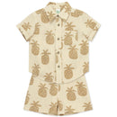 Little Me - Baby Boy Pineapple Woven Short Set, Tan Image 4