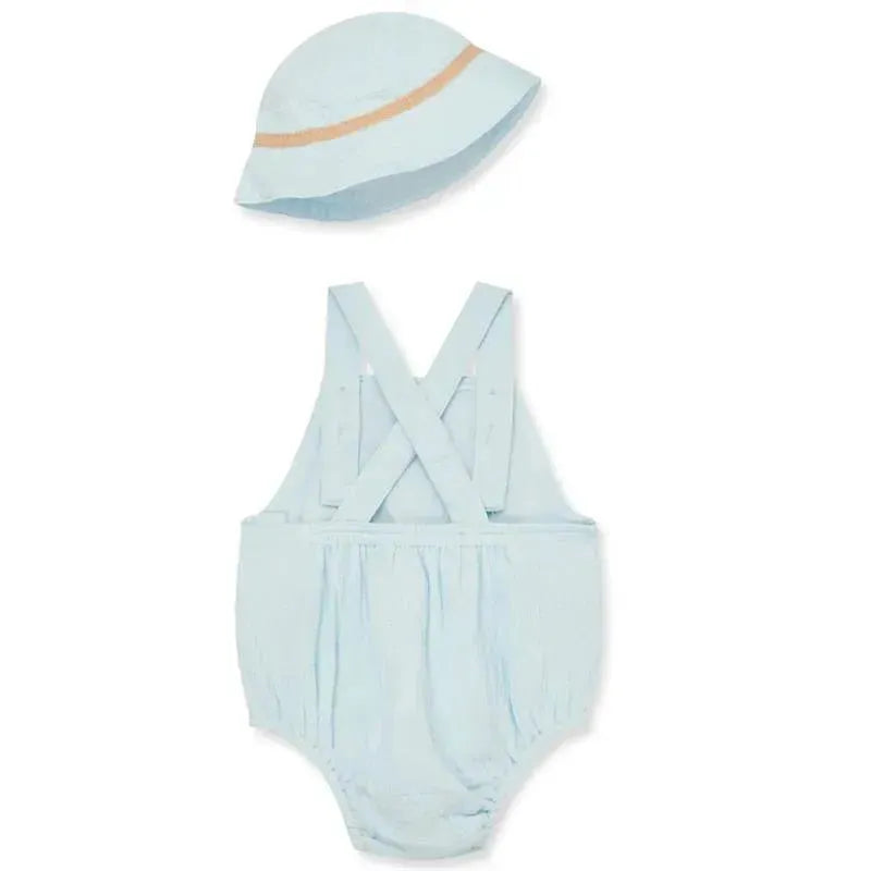 Little Me - Baby Boy Sunsuit & Hat Image 2