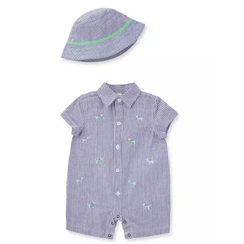 Little Me - Baby Boys Puppies Romper and Hat Set Image 1