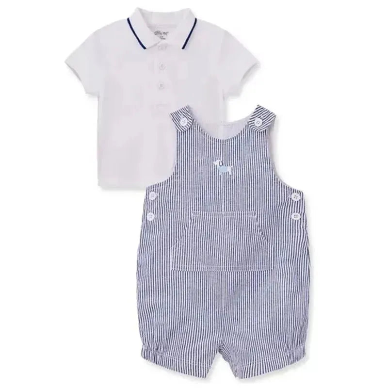 Little Me - Baby Boys Puppy Shortall Set Image 1