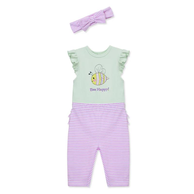 Little Me - Baby Girl Bee Happy Bsuit Pant Image 3