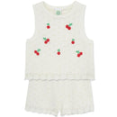 Little Me - Baby Girl Cherry Pointelle Set, Ivory Image 3