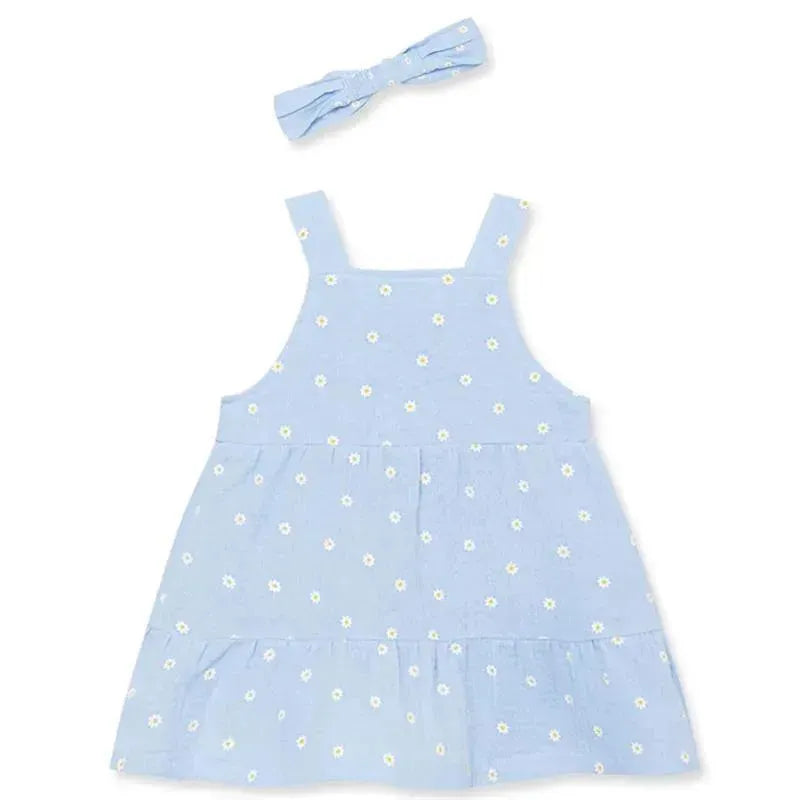 Little Me - Baby Girl Daisy Gauze Dress & Headband Image 2