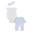 Little Me - Baby Girl Daisy Skegging Set, Blue Image 2