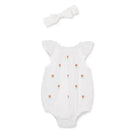 Little Me - Baby Girl Gauze Flowers Bubble & Headband Image 1