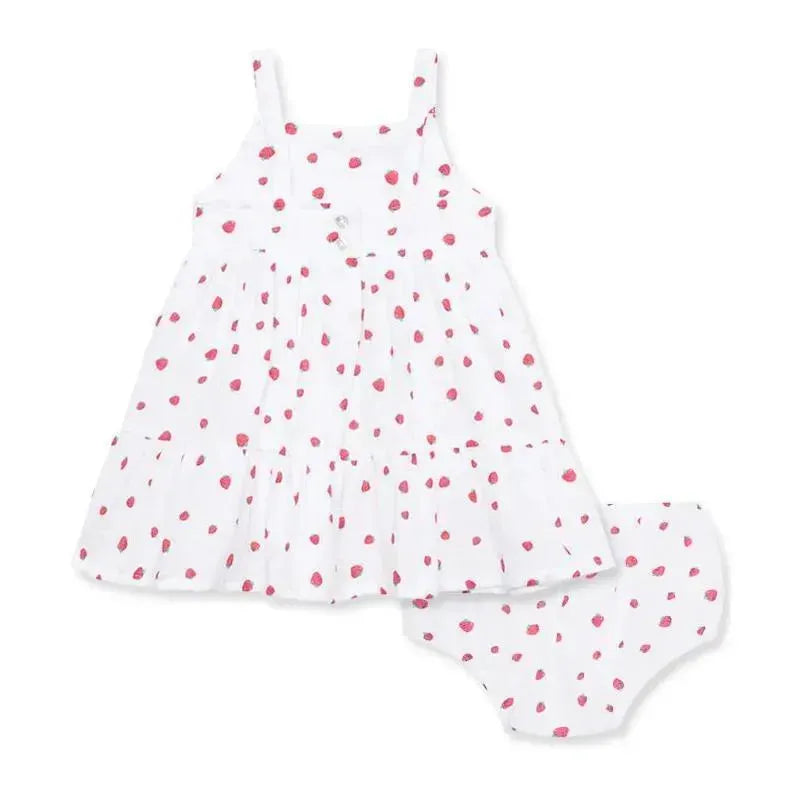 Little Me - Baby Girl Gauze Strawberry Sundress & Panty Image 1