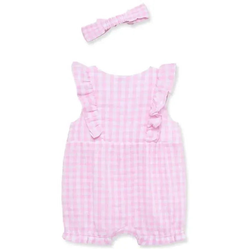 Little Me - Baby Girl Gingham Romper & Headband Image 2