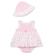 Little Me - Baby Girl Hearts Popover & Hat Image 1