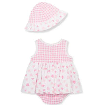 Little Me - Baby Girl Hearts Popover & Hat Image 2