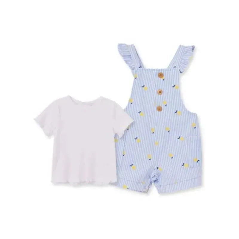 Little Me - Baby Girl Lemon Knit Jumper Set, Blue Image 1
