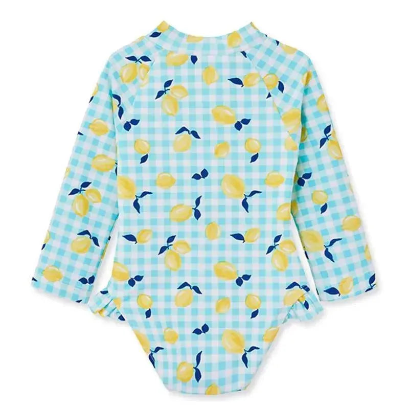 Little Me - Baby Girl Lemon Rashguard Blue Image 2