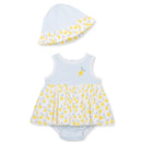 Little Me - Baby Girl Lemons Popover & Hat Image 1