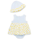 Little Me - Baby Girl Lemons Popover & Hat Image 2